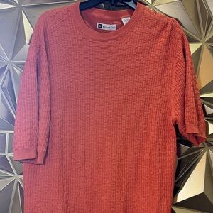 Bachrach Men's Short Sleeve Textured Tee - Rust